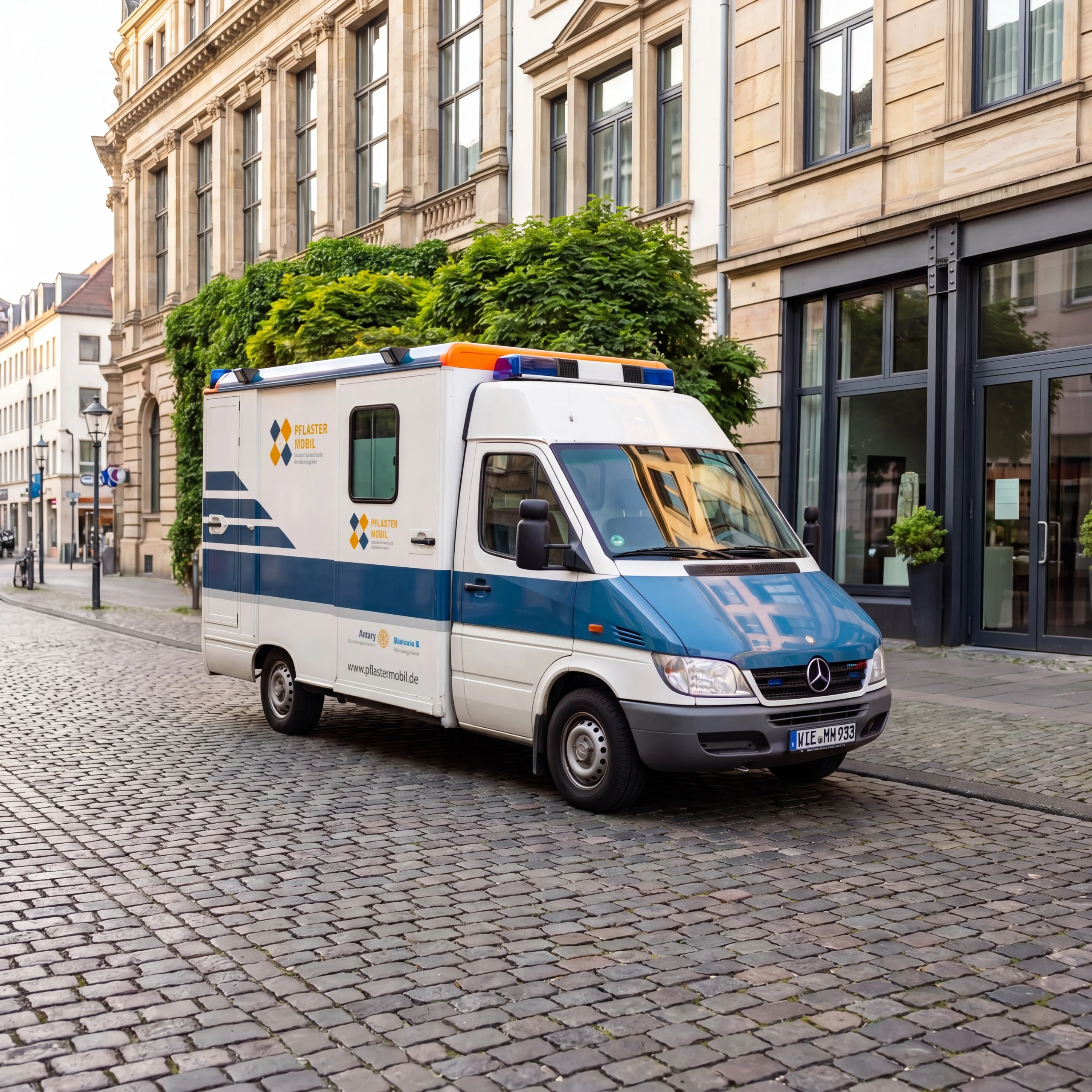 Das Pflastermobil – Fahrzeug, in dem die Behandlungen stattfinden